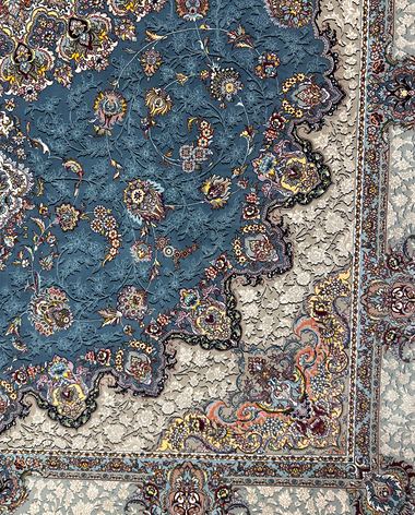 1200 reed Persian rug on the showroom floor in Dandenong