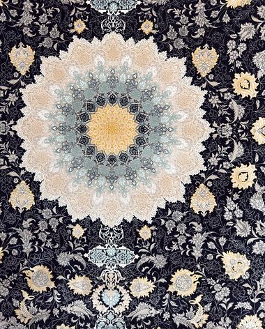 1200 reed Persian rug on the showroom floor in Dandenong
