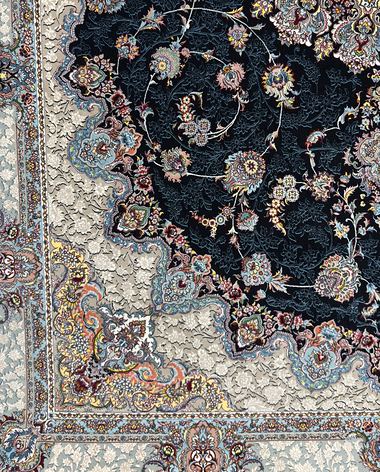 1200 reed Persian rug on the showroom floor in Dandenong