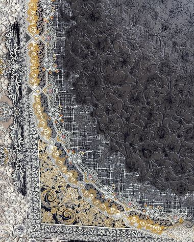 1200 reed Persian rug on the showroom floor in Dandenong