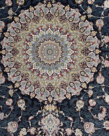 1200 reed Persian rug on the showroom floor in Dandenong
