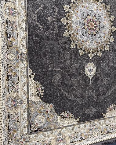 1200 reed Persian rug on the showroom floor in Dandenong